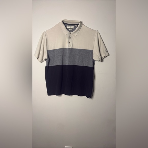 Preswick & Moore Gray and Black Polo Shirt with Color Block Design - Picture 7 of 14
